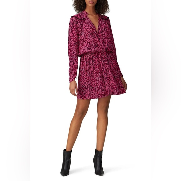 Zadig & Voltaire add to hearts Leopard Reveal Dress pink fuchsia 31714 - Picture 1 of 12